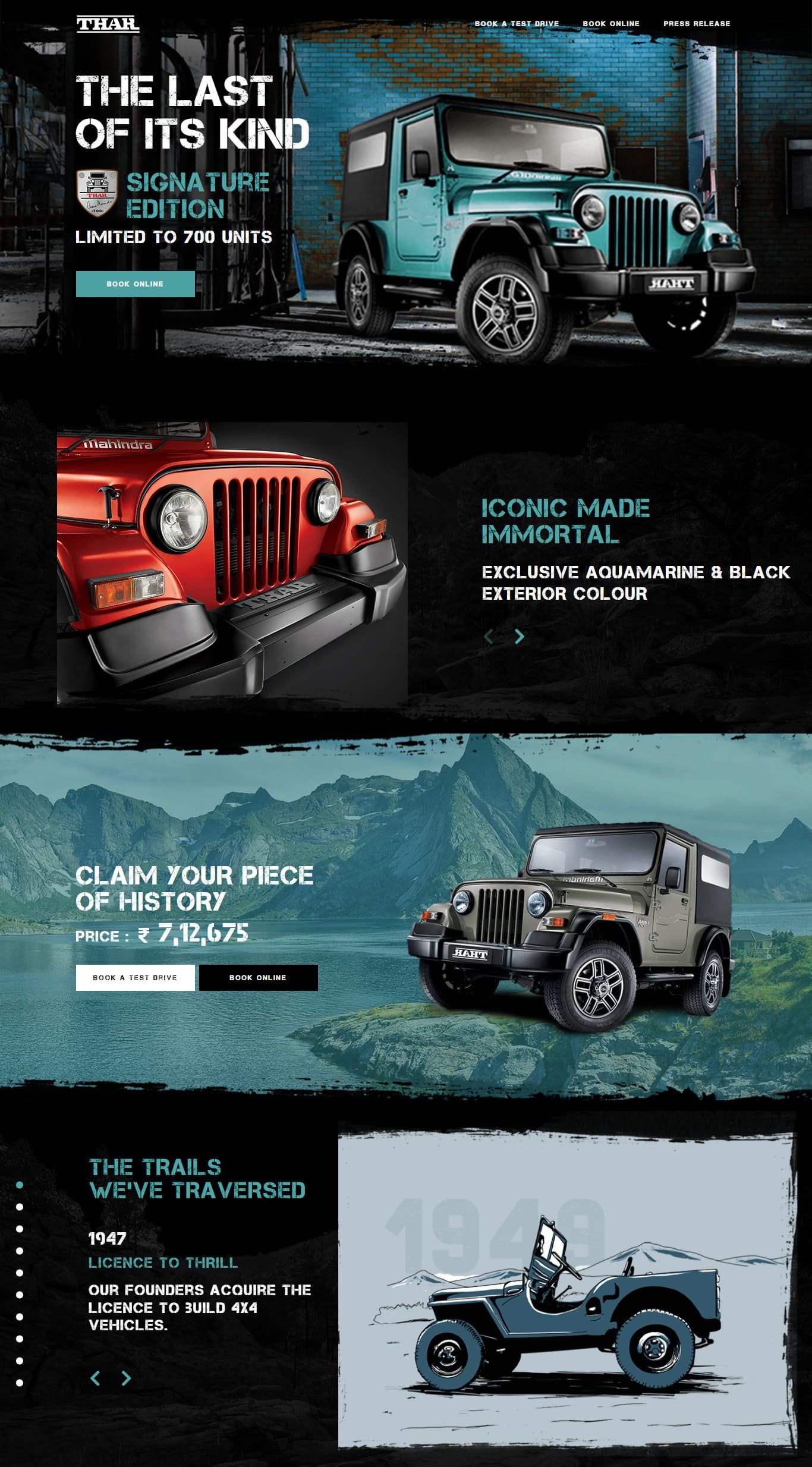 Flying Cursor Mahindra Thar 700 Bootstrap Laptop