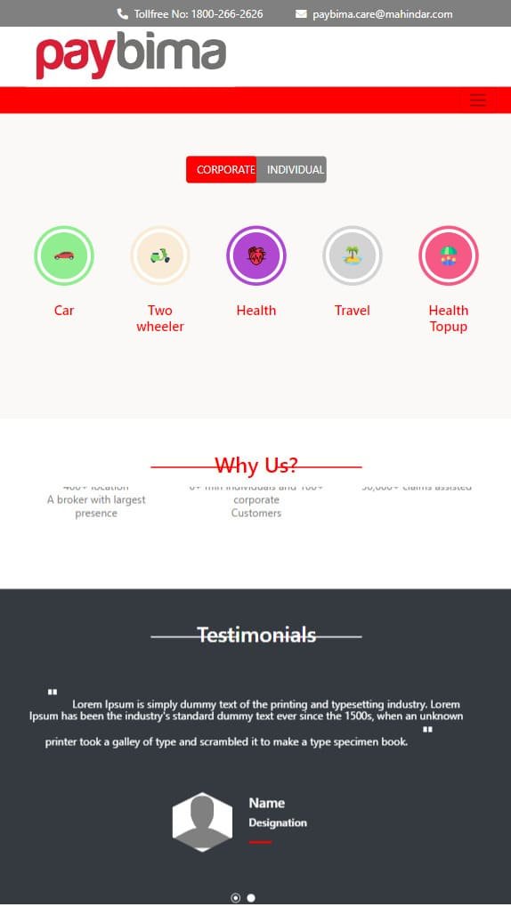 Interview Test Bootstrap Ipad