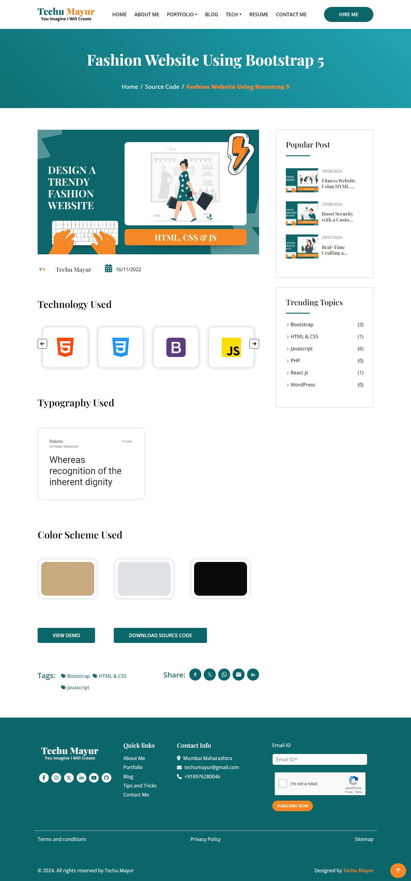Fashion Website Using Bootstrap 5