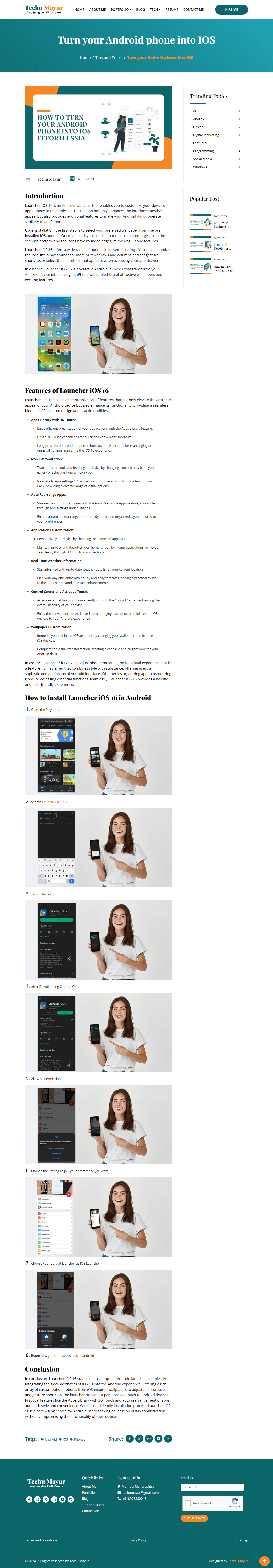 Turn your Android phone into IOS