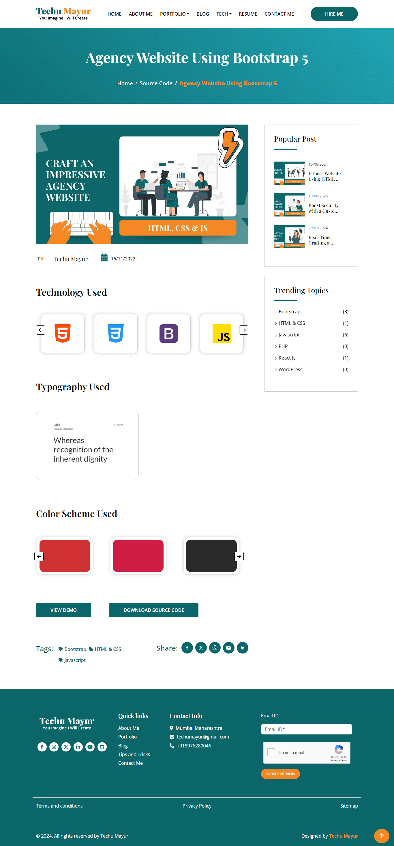 Animated food landing page using HTML CSS javascript
