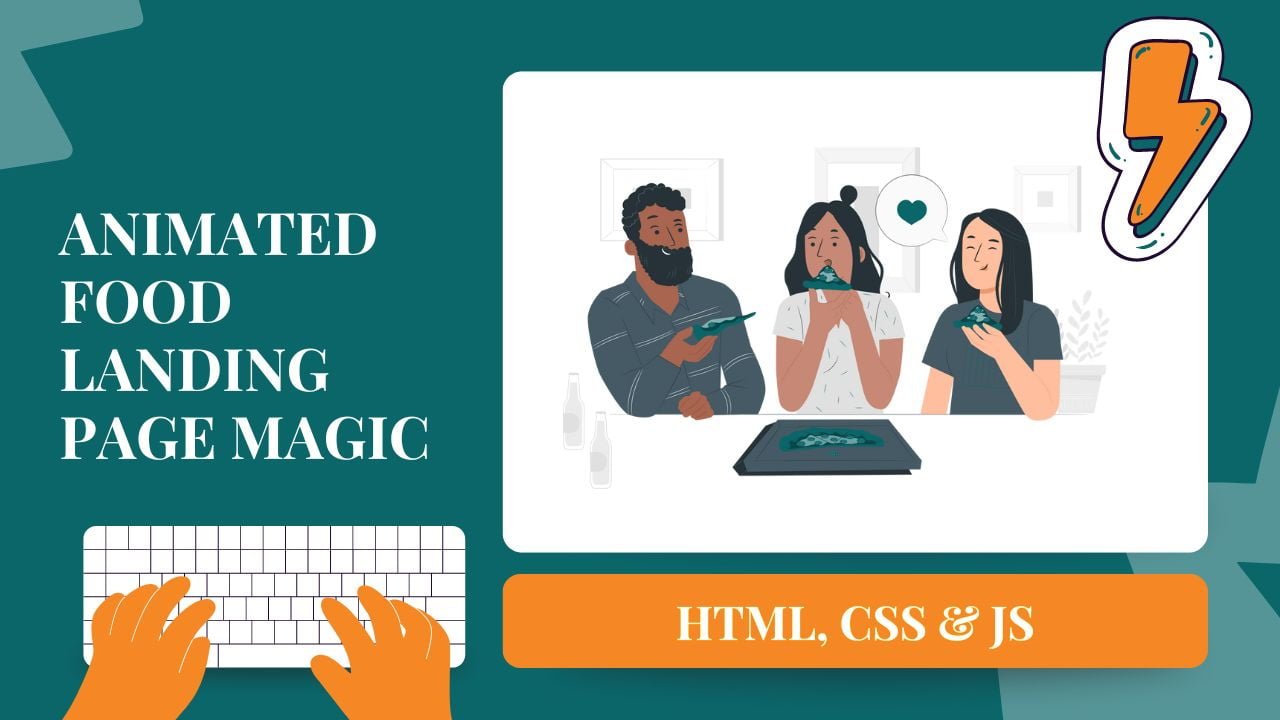 Animated food landing page using HTML CSS javascript