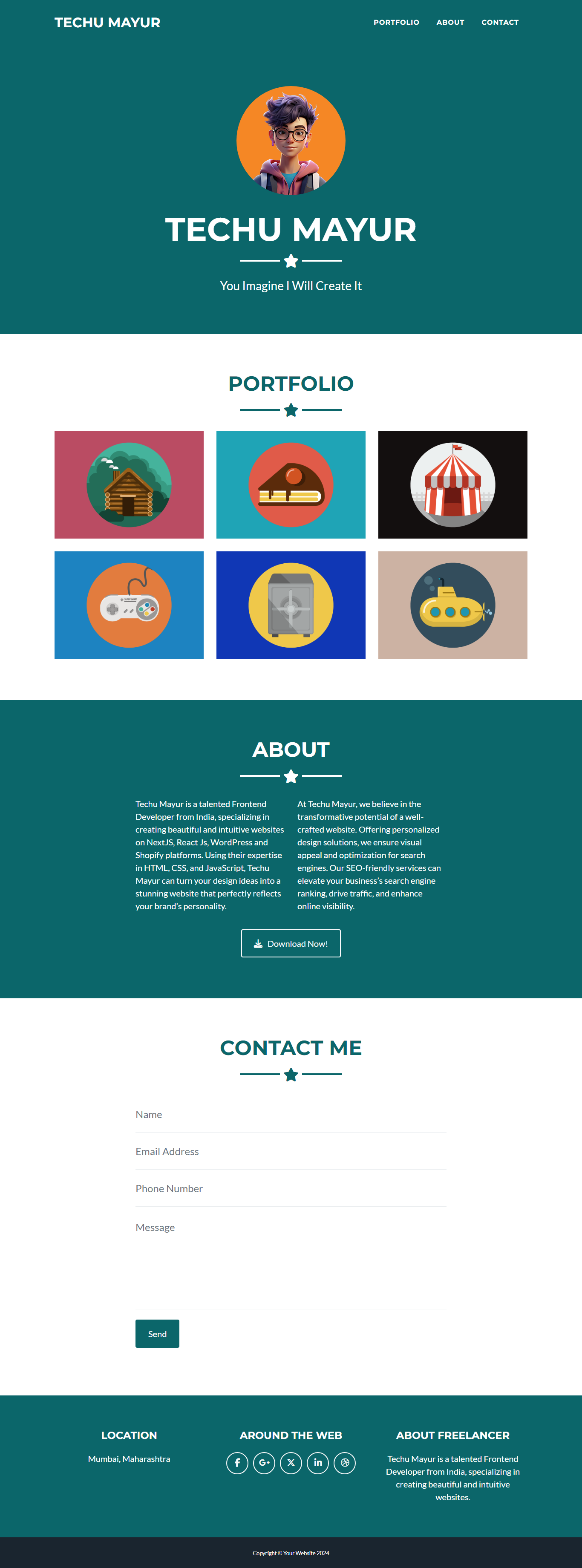 Personal portfolio using CodeIgniter 4 Laptop