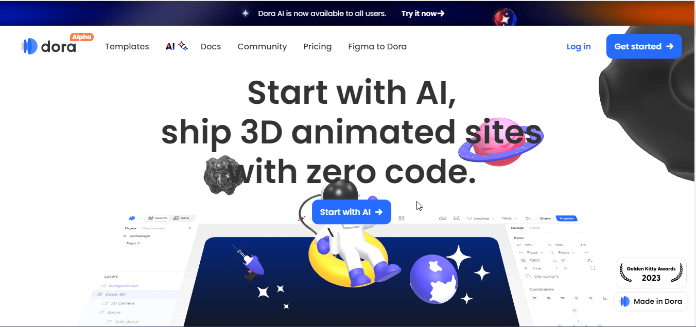 How to Create a Website Using AI Unleash Your Creativity 1 Build a website using Dora AI