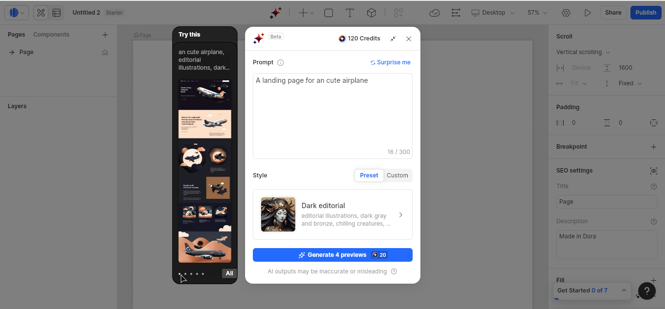 How to Create a Website Using AI Unleash Your Creativity 3 Build a website using Dora AI