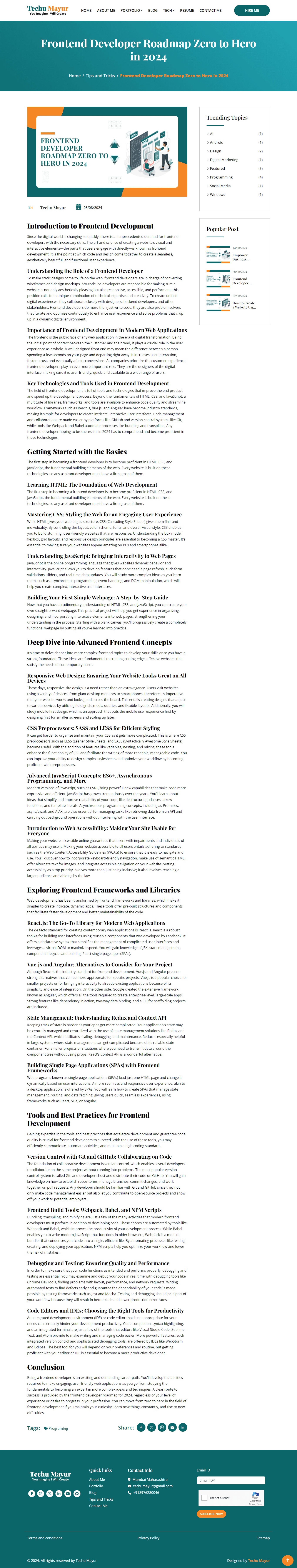 2024 Frontend Developer Roadmap Guide
